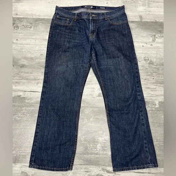 Seven7 Dark Wash Denim Straight Fit Jeans 36x30 - Picture 3 of 8